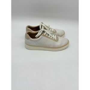 Vionic Womens 9.5 Galia White Tan Mesh Lace Up Casual Comfort Shoes